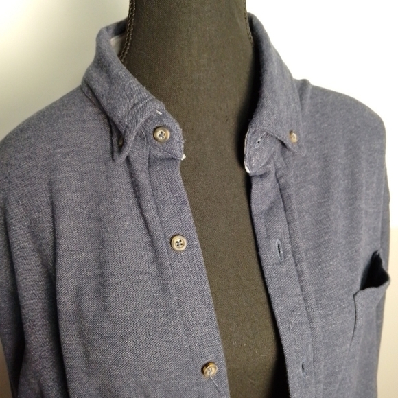 Laguna Large Men Button Down Shirt Navy Blue Cotton Polyester Blend Comfy Mens - Picture 3 of 7